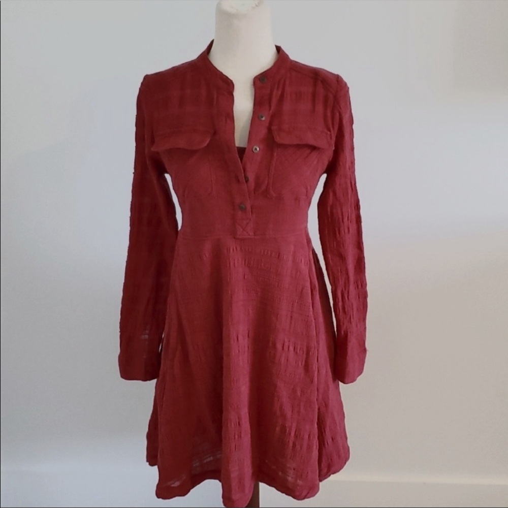 Anthropology Holding Horses Dress in cranberry
